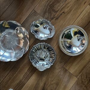 SHELL PLATE SOLD - NEW FLOWER PLATE ADDED - vintage silver